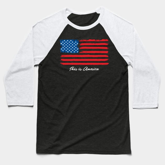 This Is America Baseball T-Shirt by WMKDesign